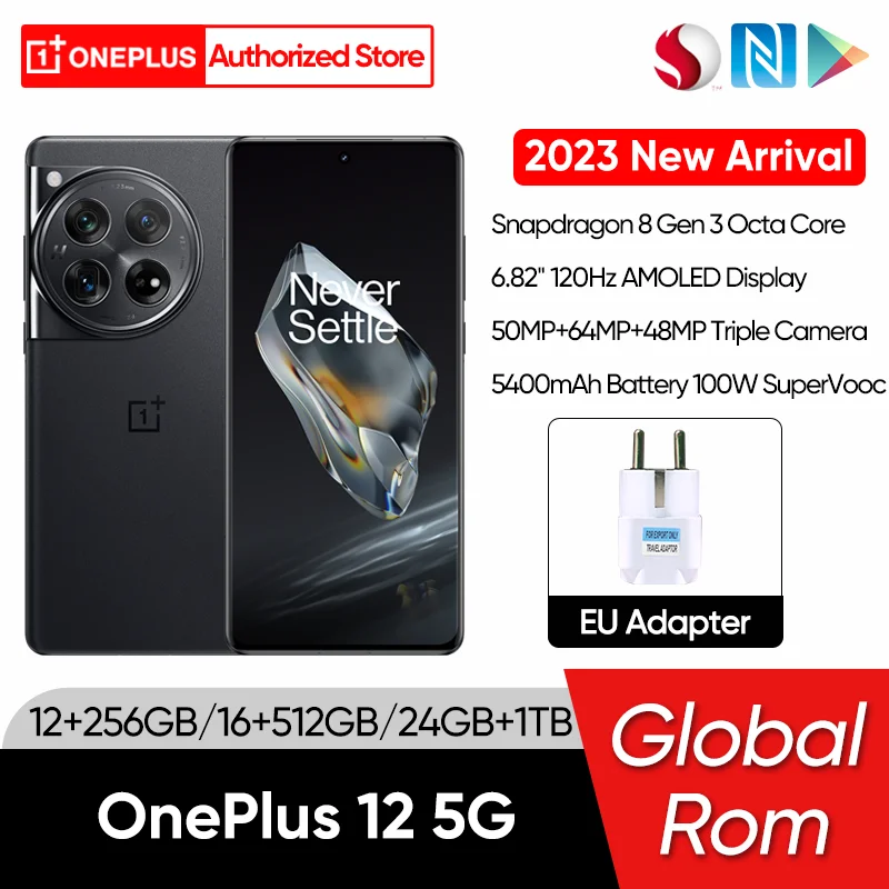 OnePlus 12 5G ۷ι  巡 8 Gen 3 6.82 ġ AMOLED 50MP LYT-808 OIS 5400mAh ͸, 100W SuperVooc NFC, 2023 ǰ